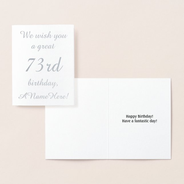 Loving Silver Foil 73e carte de voeux d'anniversai (Affichage)