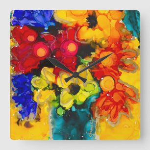 Lovitude Square Wall Clock "Spirit Fill" Quadratische Wanduhr