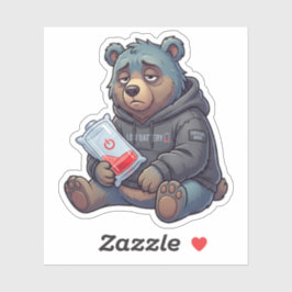 Low Battery Bear Aufkleber