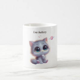 Low Battery Cat Meme Mug Kaffeetasse