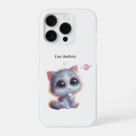 Low Battery Cat Meme Phone Case iPhone 16 Pro Hülle