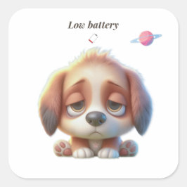 Low Battery Dog Sticker