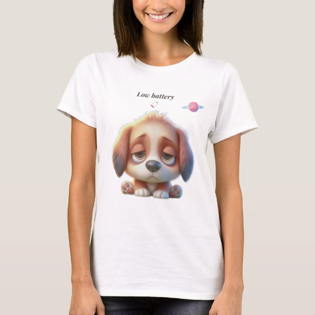 Low Battery Dog T-Shirt (Vorderseite)