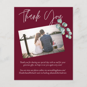 Low Budget BURGUNDY White EUCALYPTUS Wedding Flyer