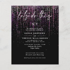 Low Budget Hochzeit Edgy Magenta Glitzer Garland