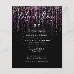 Low Budget Hochzeit Edgy Magenta Glitzer Garland