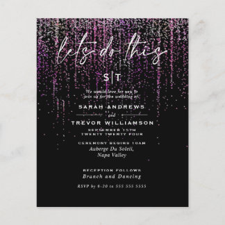 Low Budget Hochzeit Edgy Magenta Glitzer Garland