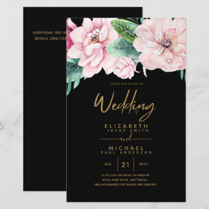 Low Budget Hochzeitsnetzwerk Rosa florale Einladun