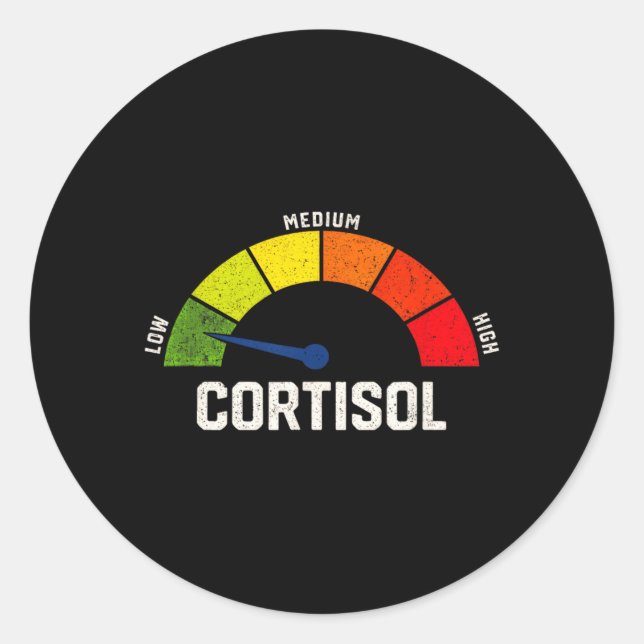 Low Cortisol Levels Meme Runder Aufkleber (Vorderseite)