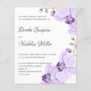 LOW COST Lila Orchidee Botanische Hochzeit