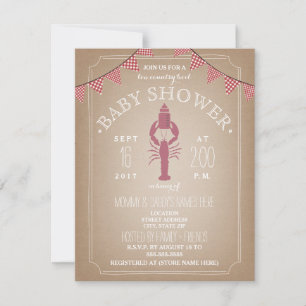 Low Country Boil Cardstock Girl Babydusche Flasche Einladung