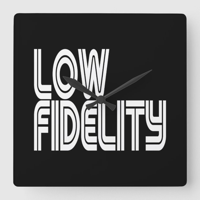 Low Fidelity Quadratische Wanduhr (Vorderseite)