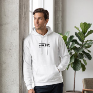 Low Key Minimalistischer Weißer Pullover Hoodie   