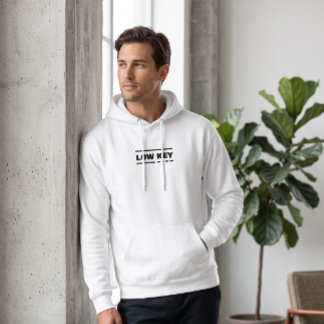 Low Key Minimalistischer Weißer Pullover Hoodie |