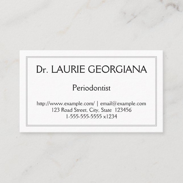 Low-Key- und einfache Periodontist-Visitenkarte Visitenkarte (Vorderseite)