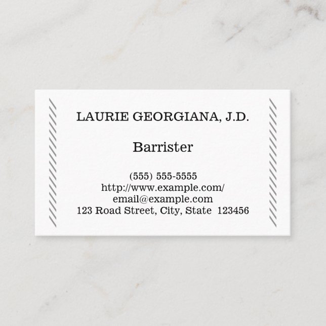 Low-Key-Visitenkarte für Barrister Visitenkarte (Vorderseite)