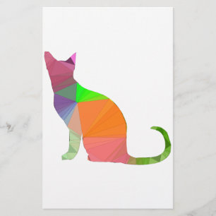 Low Poly Cat Silhouette Briefpapier