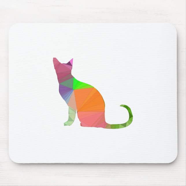 Low Poly Cat Silhouette Mousepad (Vorne)