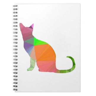 Low Poly Cat Silhouette Notizblock
