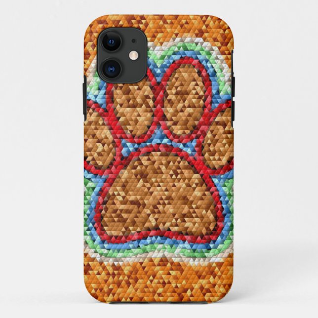 Low Poly Dog Paw Art Case-Mate iPhone Hülle (Rückseite)