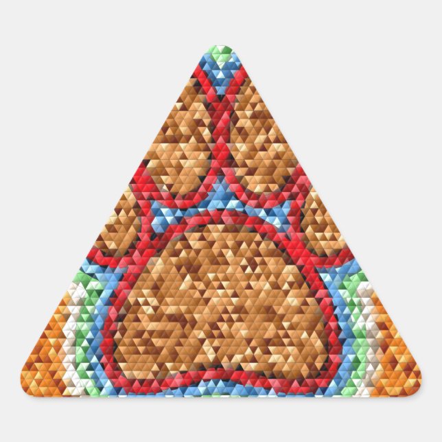 Low Poly Dog Paw Art Dreieckiger Aufkleber (Vorderseite)