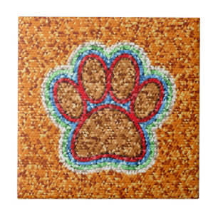 Low Poly Dog Paw Art Fliese