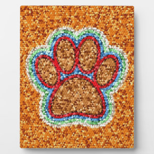 Low Poly Dog Paw Art Fotoplatte
