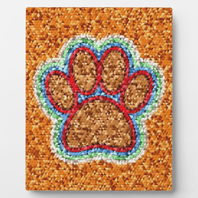 Low Poly Dog Paw Art Fotoplatte (Vorderseite)