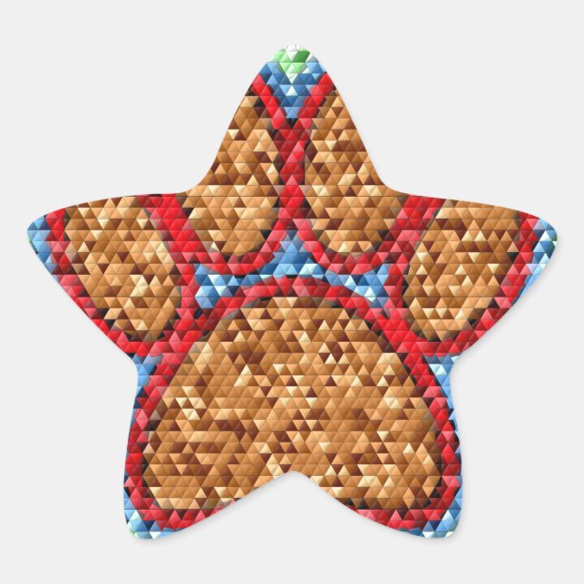 Low Poly Dog Paw Art Stern-Aufkleber (Vorderseite)