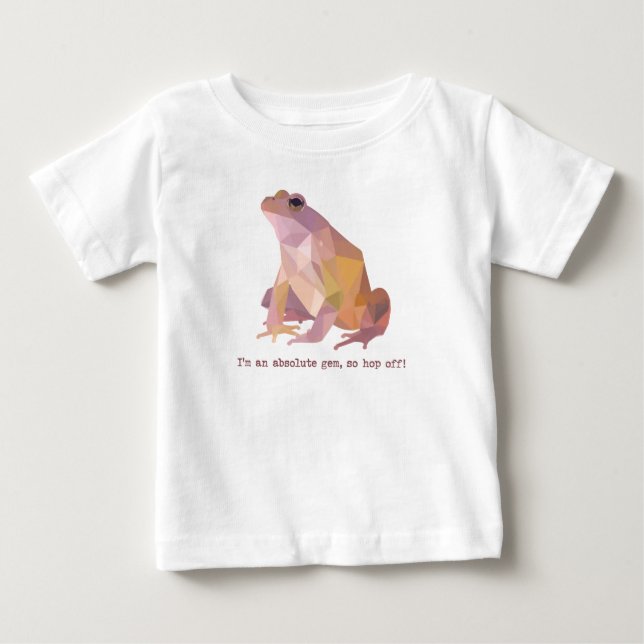 Low Poly Frog “I’m an absolute gem” Baby T-shirt (Vorderseite)