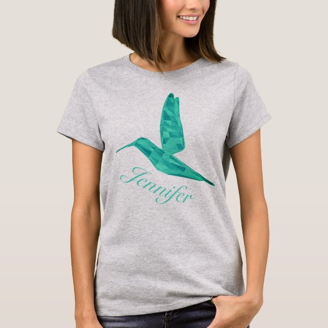 Low Poly Hummingbird T-Shirt (Vorderseite)