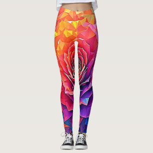 Low Poly Rosenblüte Abstrakte Kunst Leggings