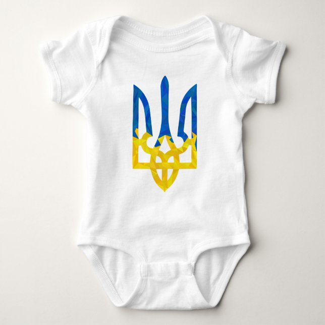 Low polygonal ukrainisch trident baby strampler (Vorderseite)