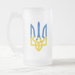 Low polygonal ukrainisch trident mattglas bierglas