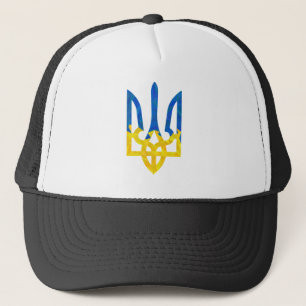 Low polygonal ukrainisch trident truckerkappe