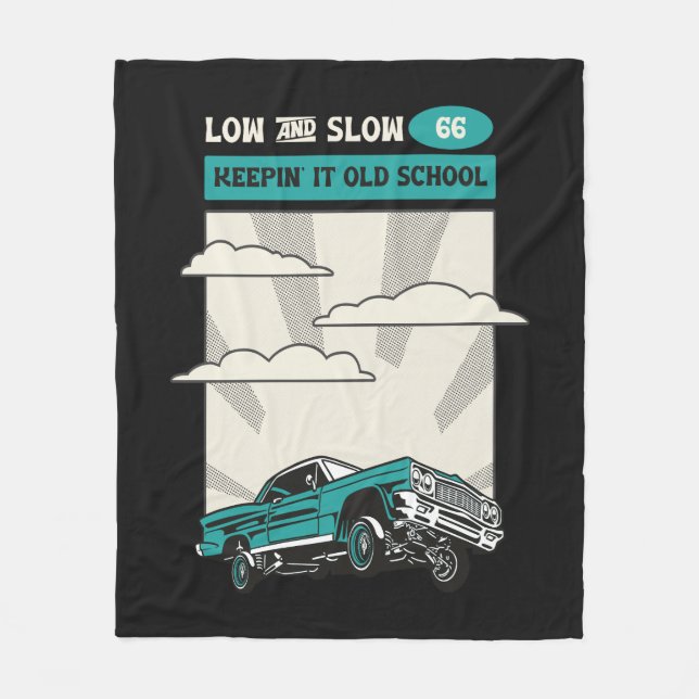 Low & Slow 66 Classic Lowrider Fleecedecke (Vorderseite)