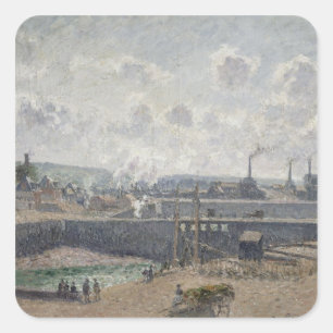 Low Tide at Duquesne Docks, Dieppe, 1902 Quadratischer Aufkleber