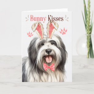 Lowchen Dog Bunny Ears für Ostern Feiertagskarte