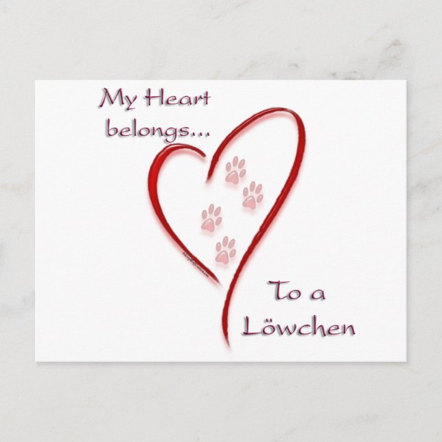 Löwchen Heart Belongs Postkarte (Vorderseite)