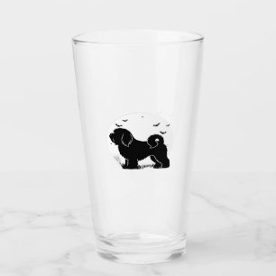 Lowchen-Hund � Halloween-Mond-Silhouette Classic T Glas