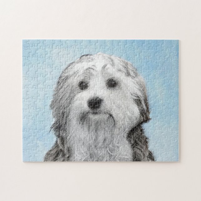 Lowchen Malerei - Niedliche Original Hunde Kunst (Horizontal)