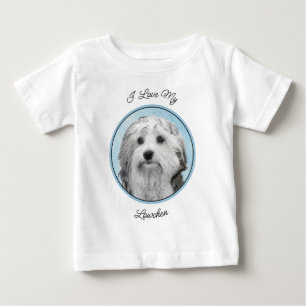 Lowchen Malerei - Niedliche Original Hunde Kunst Baby T-shirt