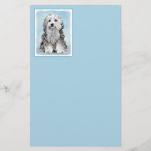 Lowchen Malerei - Niedliche Original Hunde Kunst Briefpapier