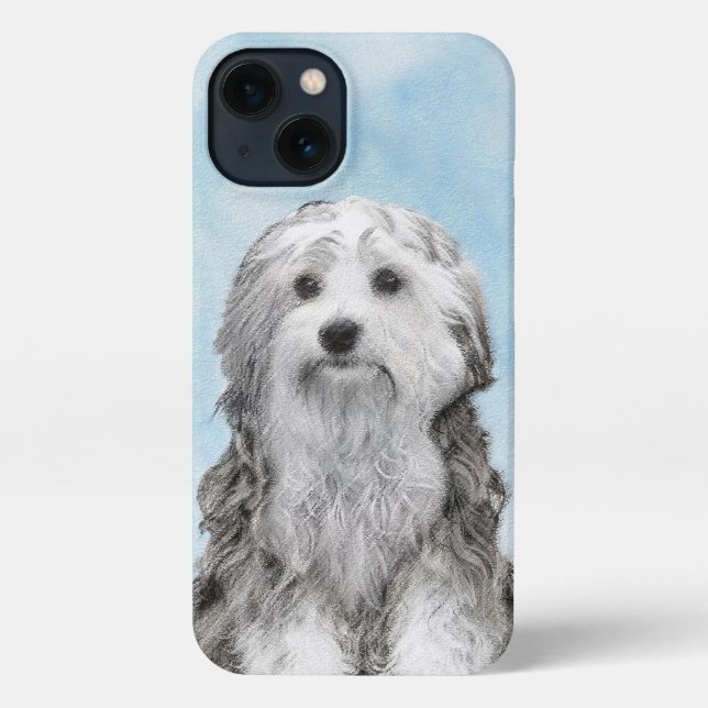 Lowchen Malerei - Niedliche Original Hunde Kunst iPhone Hülle (Rückseite)