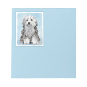 Lowchen Malerei - Niedliche Original Hunde Kunst Notizblock