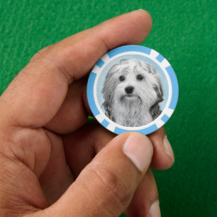 Lowchen Malerei - Niedliche Original Hunde Kunst Pokerchips