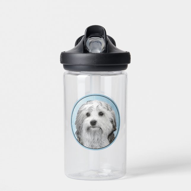 Lowchen Malerei - Niedliche Original Hunde Kunst Trinkflasche (Vorne)