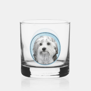 Lowchen-Malerei - Süße originelle Hundekunst Whiskyglas