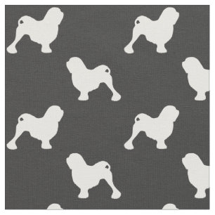 Lowchen Silhouette-Muster Stoff