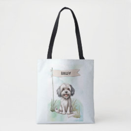 Lowchen Watercolor Personalized Dog Tasche